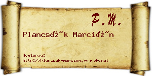 Plancsák Marcián névjegykártya